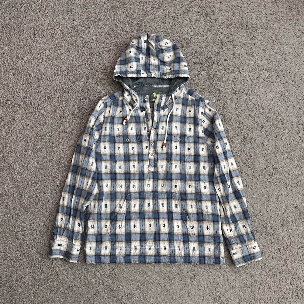 Mordern Amusement Plaid Hooded Pullover Jacket Womens M